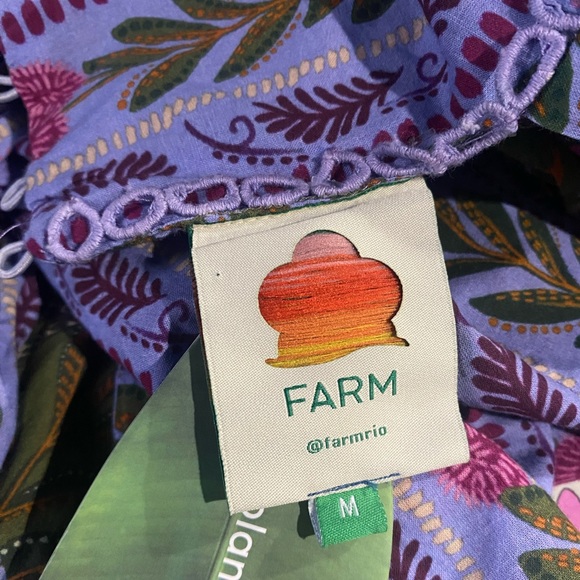 Farm Rio Green Tropical Top Wild Jungle Blouse - Picture 5 of 6